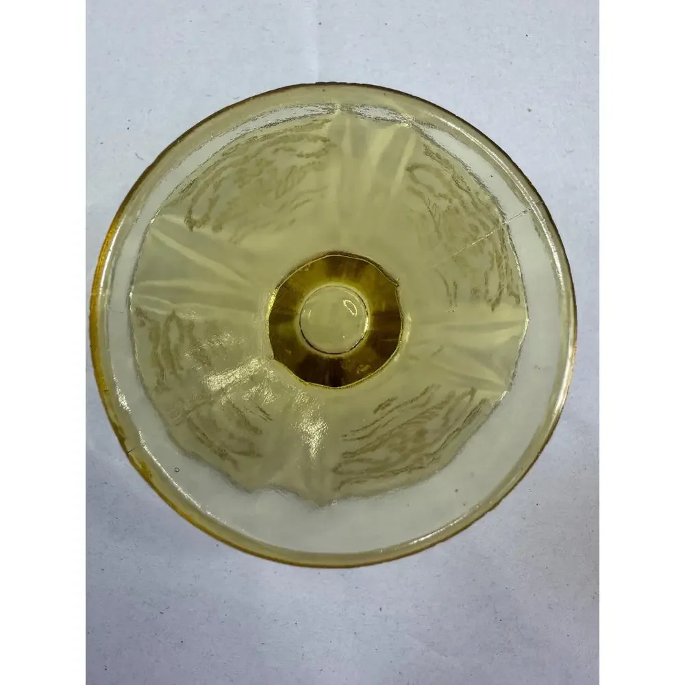 Vintage Federal Glass Madrid Amber Compote, Octagonal Sunburst Pedestal Dish